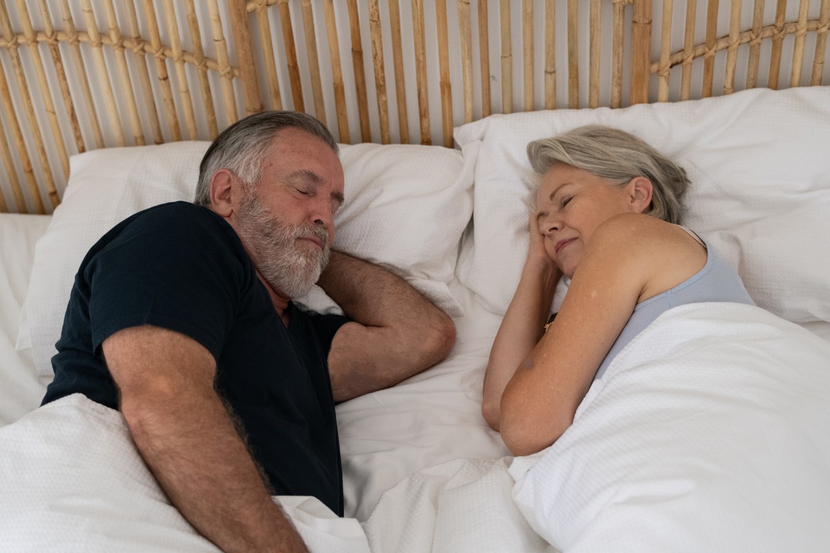 Patient sleeping soundly with oral device