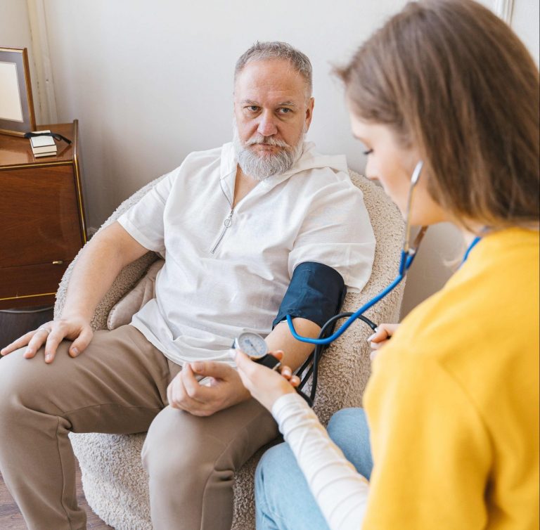 Man with high blood pressure