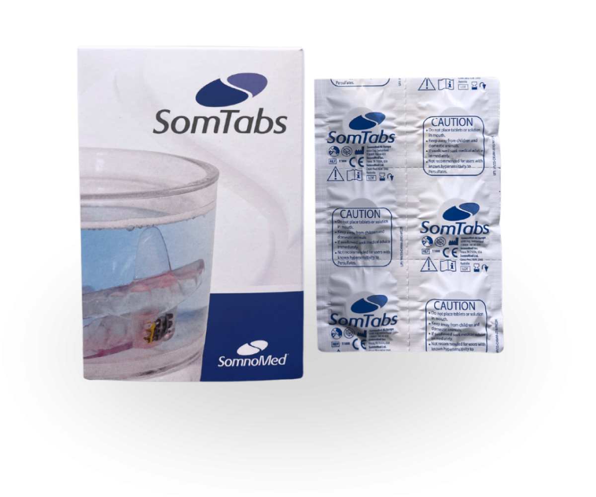 SomTabs zijn reinigingstabletten voor uw SomnoDent-apparaat