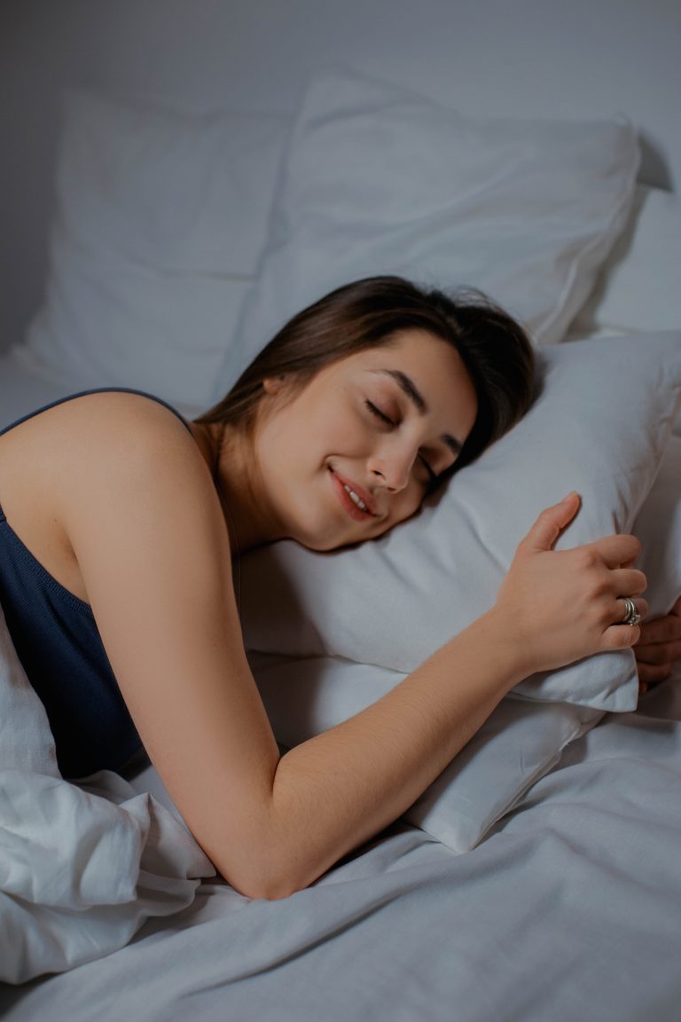 Woman sleeping happy